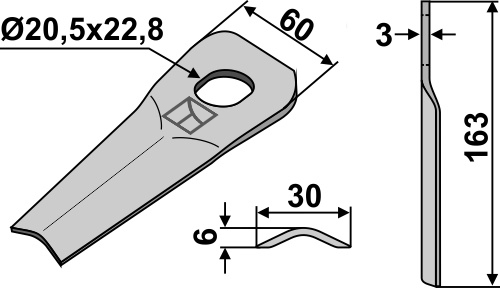 Kniv 163x60mm