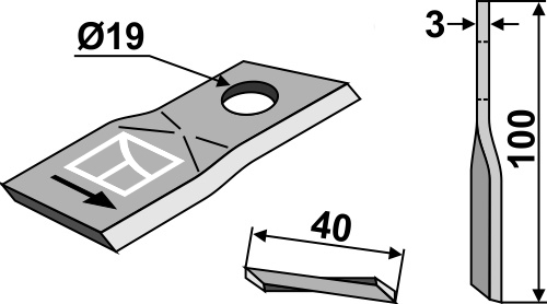 Kniv 100x40mm