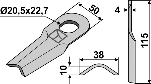 Kniv 115x38mm