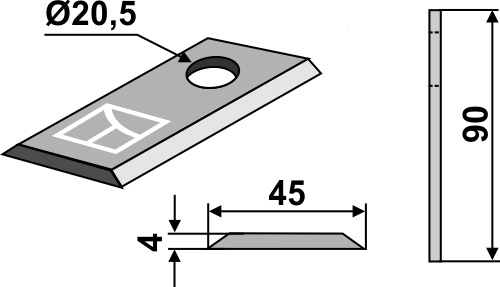 Kniv 90x45mm
