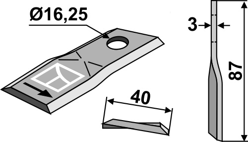 Kniv 87x40mm