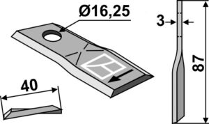 Kniv 87x40mm