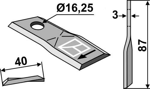 Kniv 87x40mm