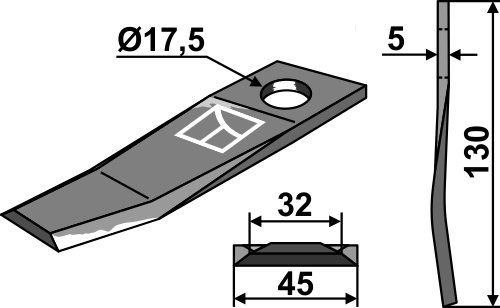 Kniv 130x45mm