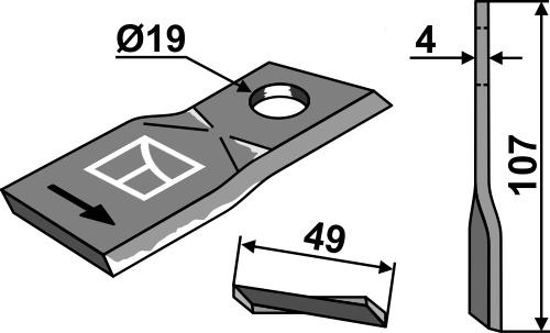 Kniv 107x49mm
