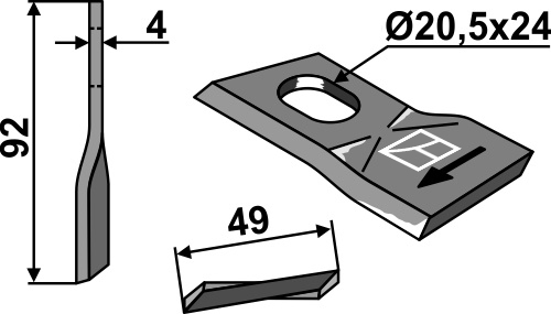 Kniv 92x49mm