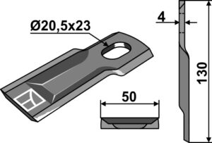 Kniv 130x50mm