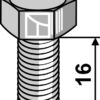 Knivbolt M12x1,75x30 - 8.8