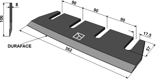 Blenderkniv - venstre - DURAFACE