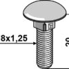 Bræddebolt M8x1,25x20 galvaniseret