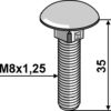 Bræddebolt M8x1,25x35 galvaniseret