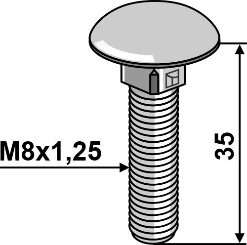 Bræddebolt M8x1,25x35 galvaniseret