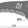 Kniv til rundballepresser 270mm