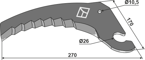 Kniv til rundballepresser 270mm