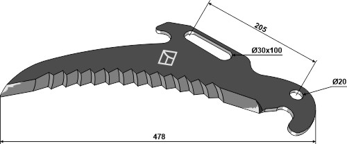 Kniv til fodervogne 478mm