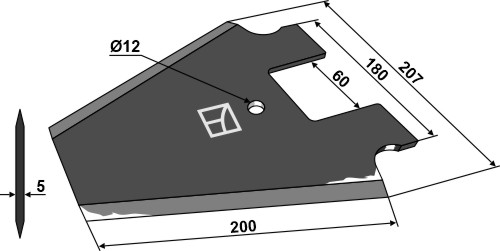 Kniv til fodervogne 200mm