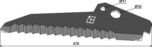 Kniv til fodervogne 470mm