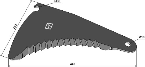 Kniv til fodervogne 440mm