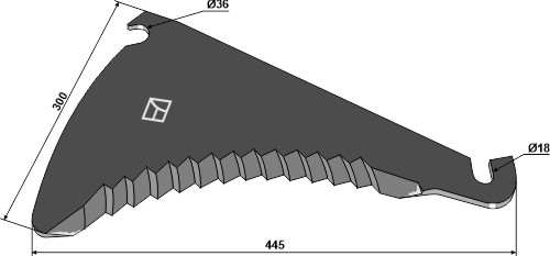 Kniv til fodervogne 445mm