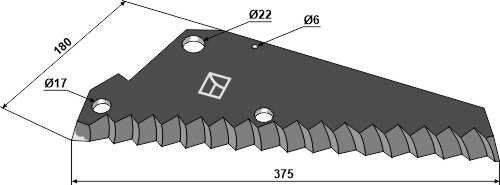 Kniv til fodervogne 375mm