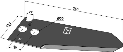 Kniv til fodervogne 365mm