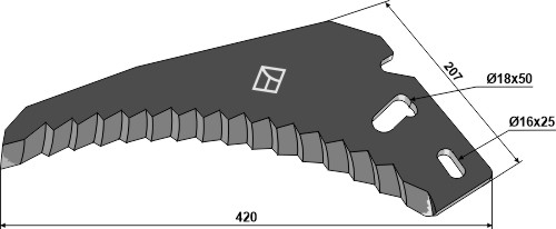 Kniv til fodervogne 420mm