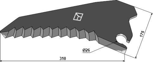 Kniv til fodervogne 310mm