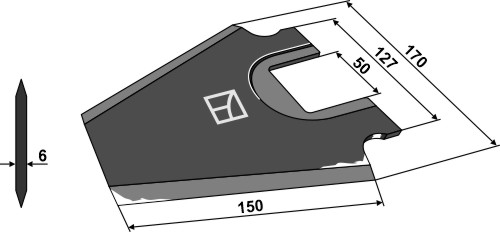 Kniv til fodervogne 150mm