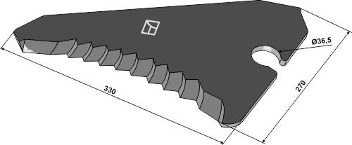 Kniv til fodervogne 330mm