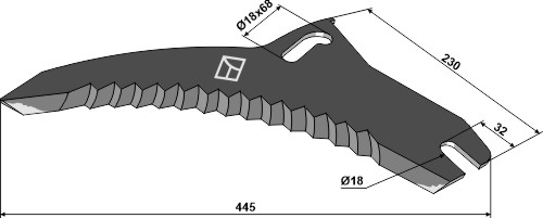 Kniv til fodervogne 445mm