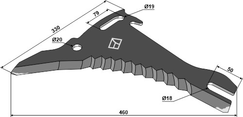 Kniv til fodervogne 460mm