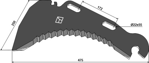Kniv til fodervogne 475mm