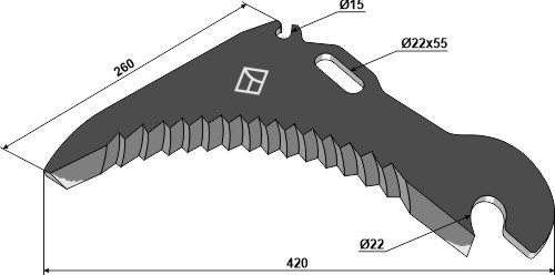 Kniv til fodervogne 420mm