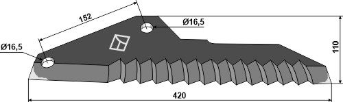 Kniv til fodervogne 420mm