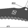 Kniv til fodervogne 475mm