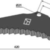 Kniv til fodervogne 420mm