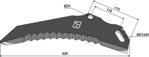 Kniv til fodervogne 420mm