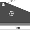 Kniv til fodervogne 280mm