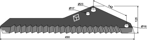 Kniv til fodervogne 490mm