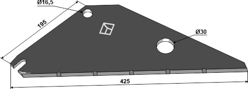 Kniv til fodervogne 425mm