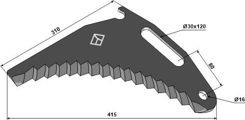 Kniv til fodervogne 415mm