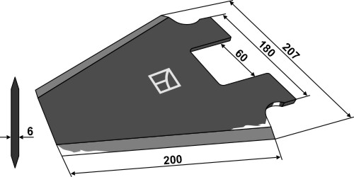 Kniv til fodervogne 200mm