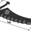 Kniv til rundballepresser 140mm