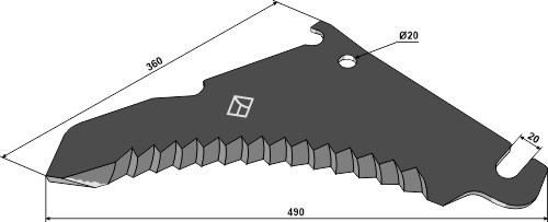 Kniv til fodervogne 490mm