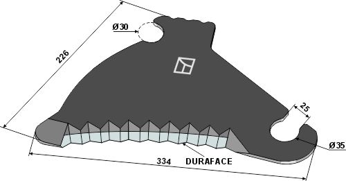 Kniv til rundballepresser 334mm - DURAFACE