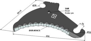 85-443 Kniv til rundballepresser 336mm - DURAFACE
