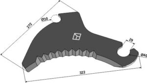 85-447 Kniv til rundballepresser 322mm