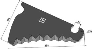Firkantet ballekniv 298mm