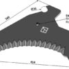 Kniv til fodervogne 575mm