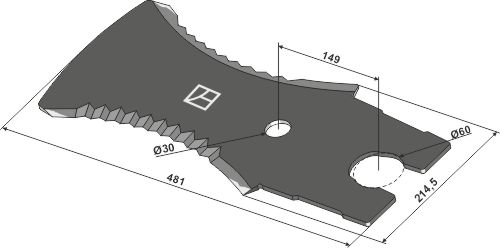 Kniv til fodervogne 481mm